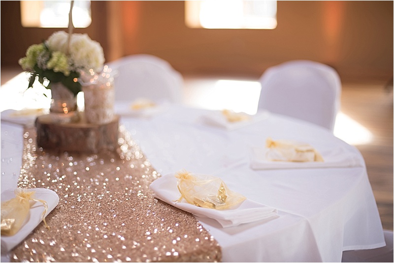 gold and ivory reception decor