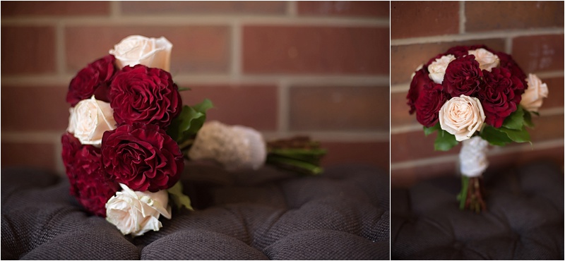red and ivory rose bouquet