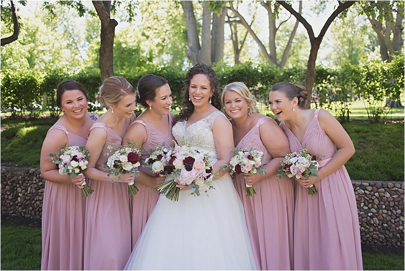 blush pink ivory bridesmaid dresses with straps