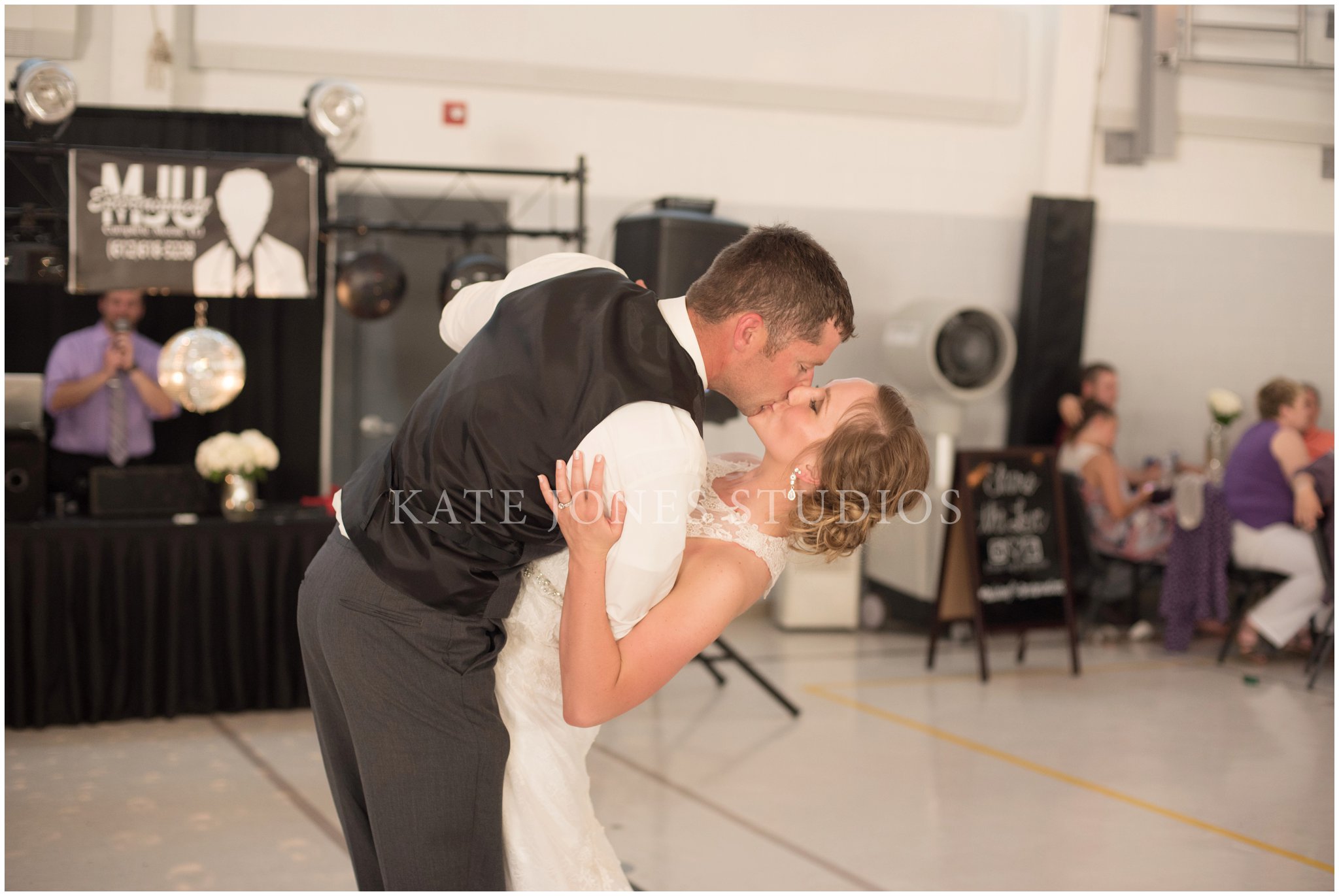 first dance bride and groom kiss