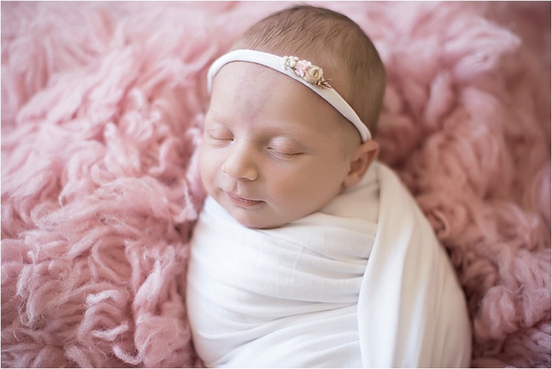 blush pink neutral newborn girl