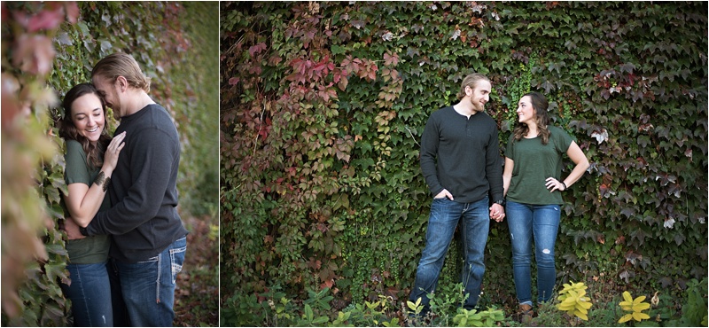 Edgy Ivy Wall Fall engagement session with Ivy
