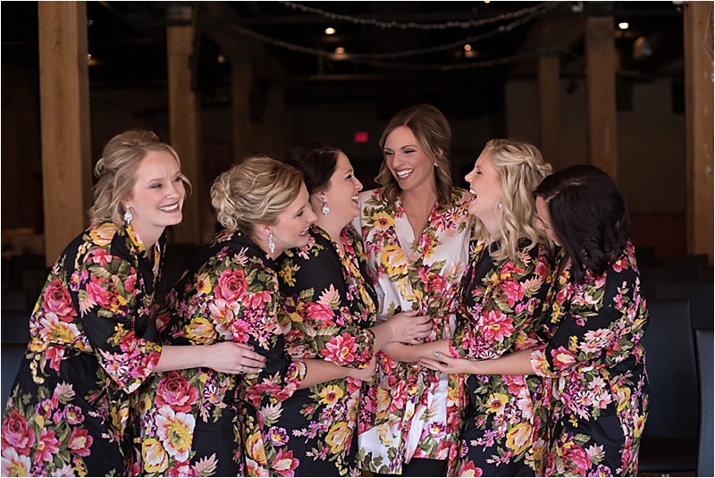 bridesmaids matching floral robes