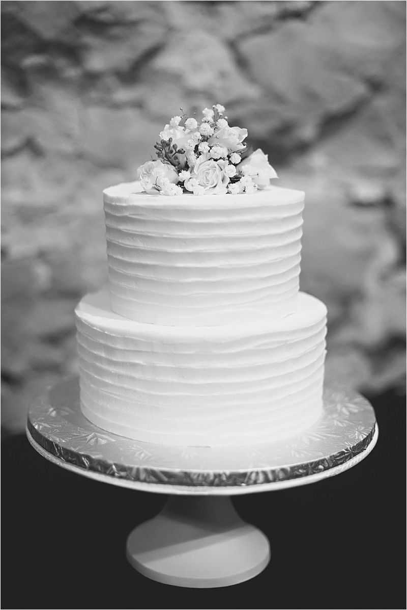 two tier wedding cake all white