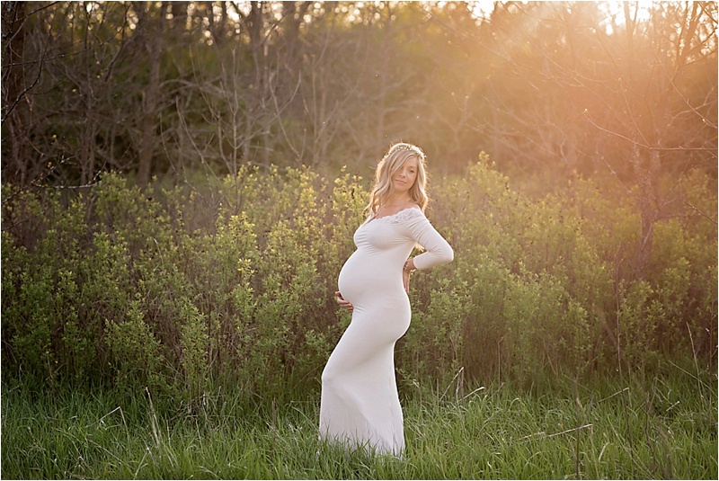Maternity Model in the Woods | Lace Gown | Sioux Falls, SD | Floral Crown