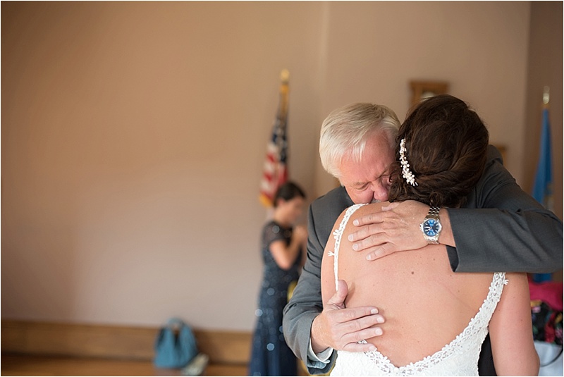 emotional first look with father of the bride