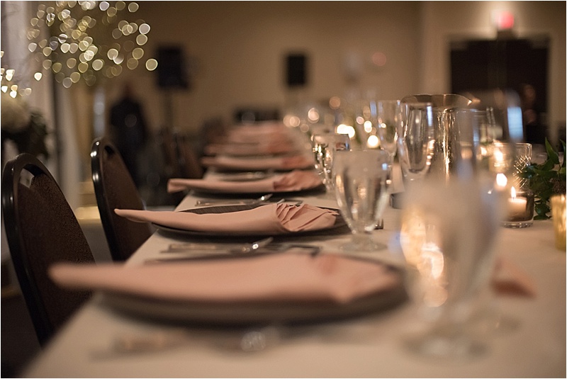 blush and gold head table