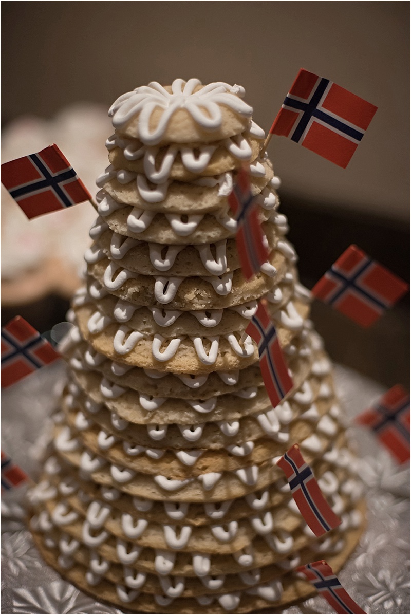 norwegian wedding cake at formal wedding