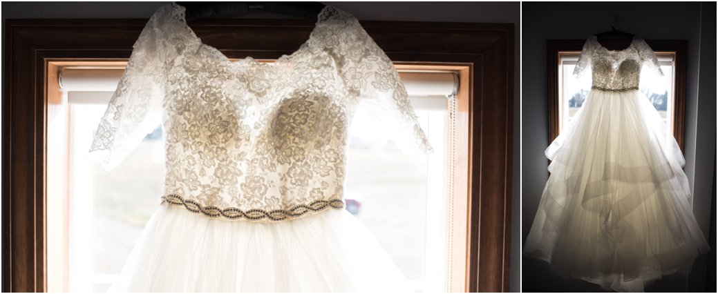 lace boatneck 3/4 sleeved wedding ballgown dress