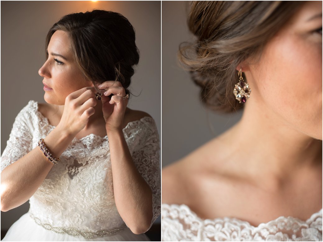 jewel toned chandelier wedding earrings