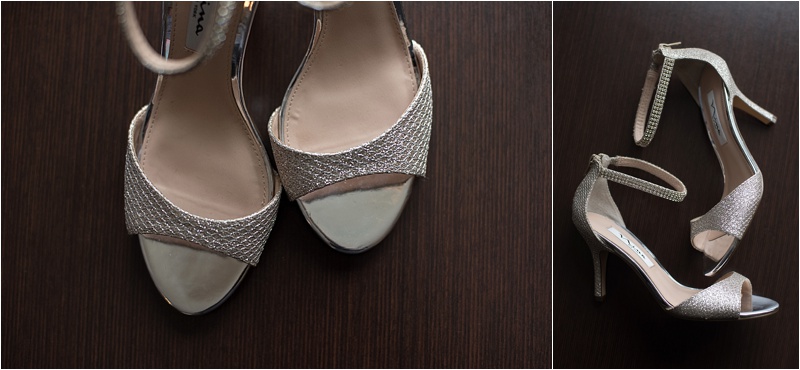 silver sparkle ankle strap bridal shoes