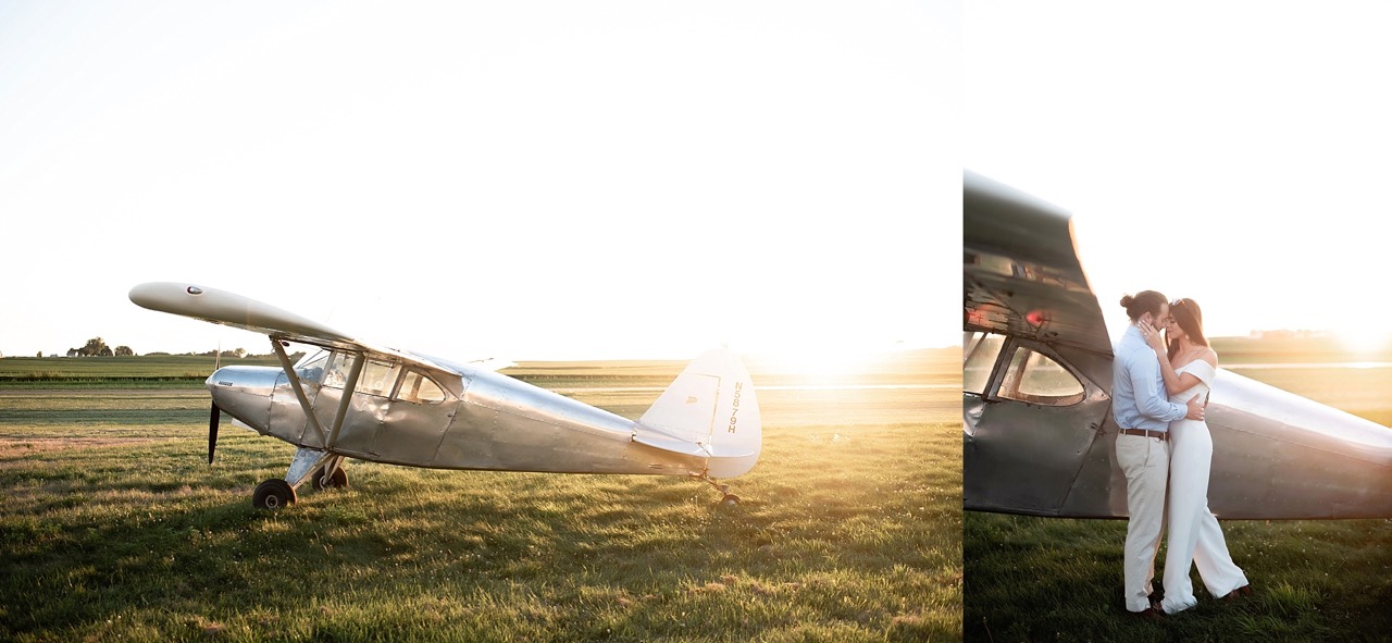piper airplane vintage 70s inspired wedding styled session