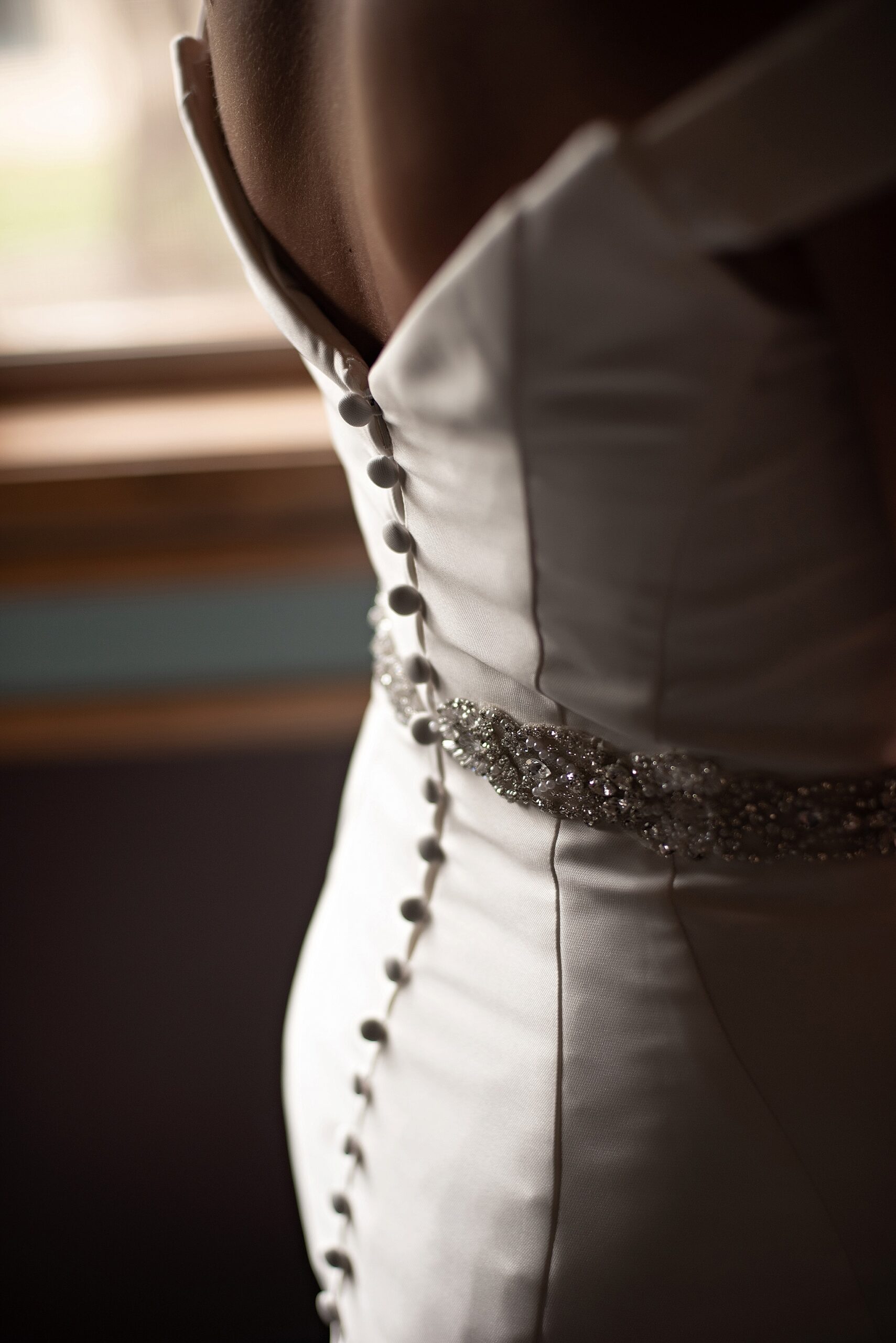 back buttons on satin wedding dress