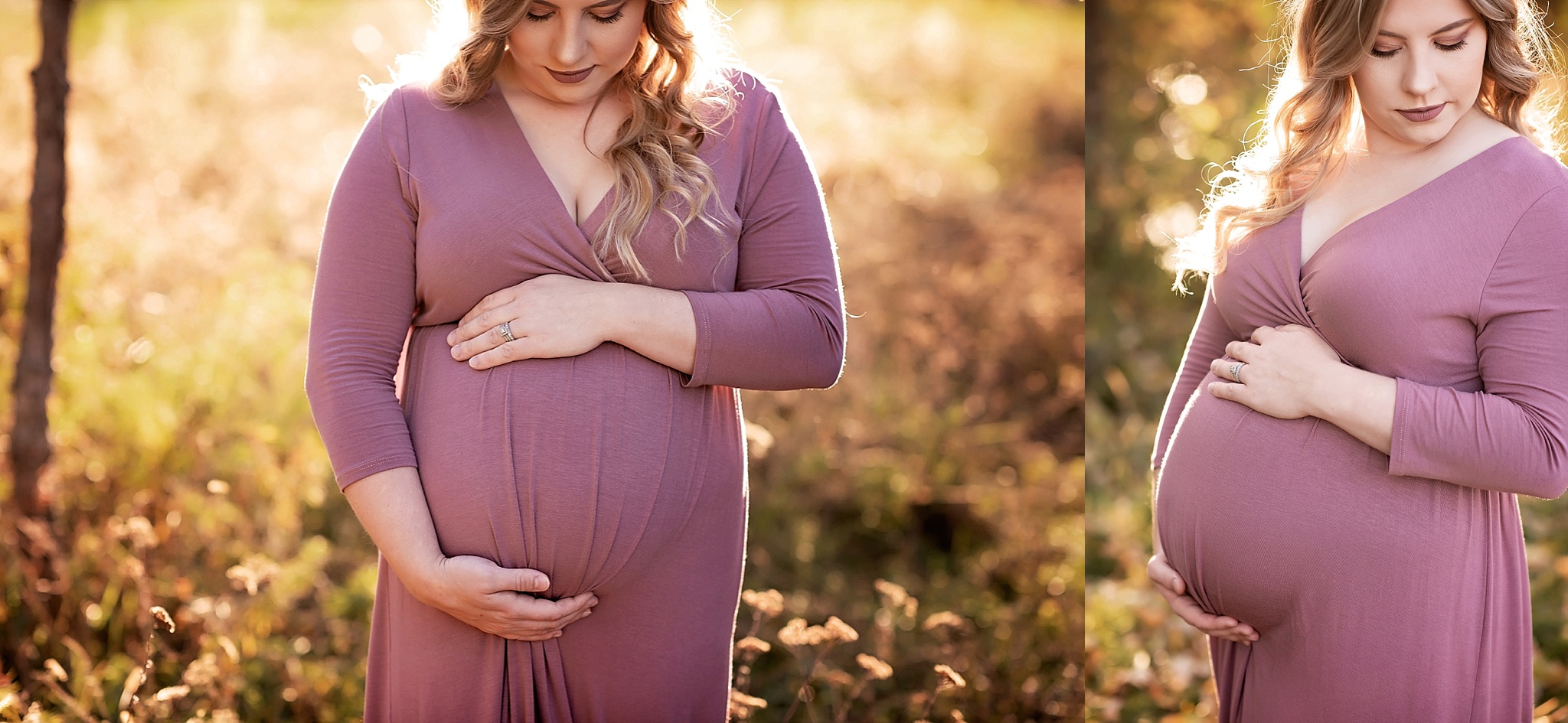 fall maternity session with pregnant mom