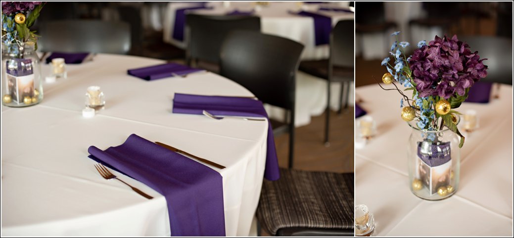 lilac purple wedding reception details