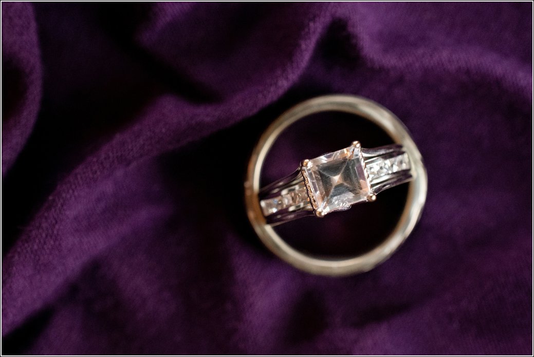 princess cut diamond wedding ring and band set