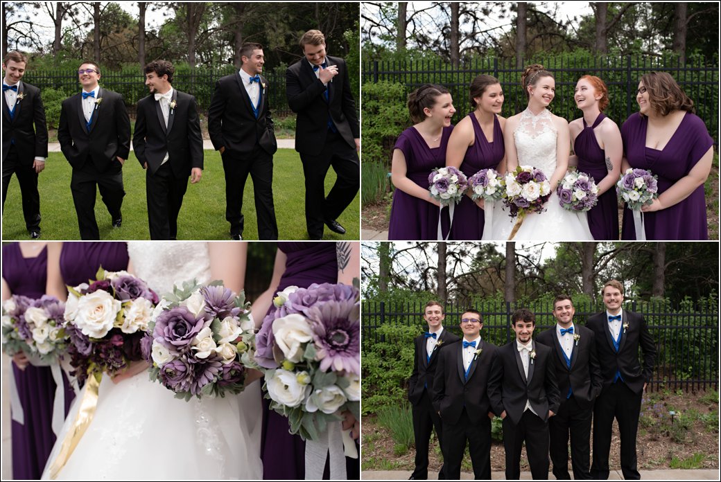 eggplant purple and royal blue bridal party colors