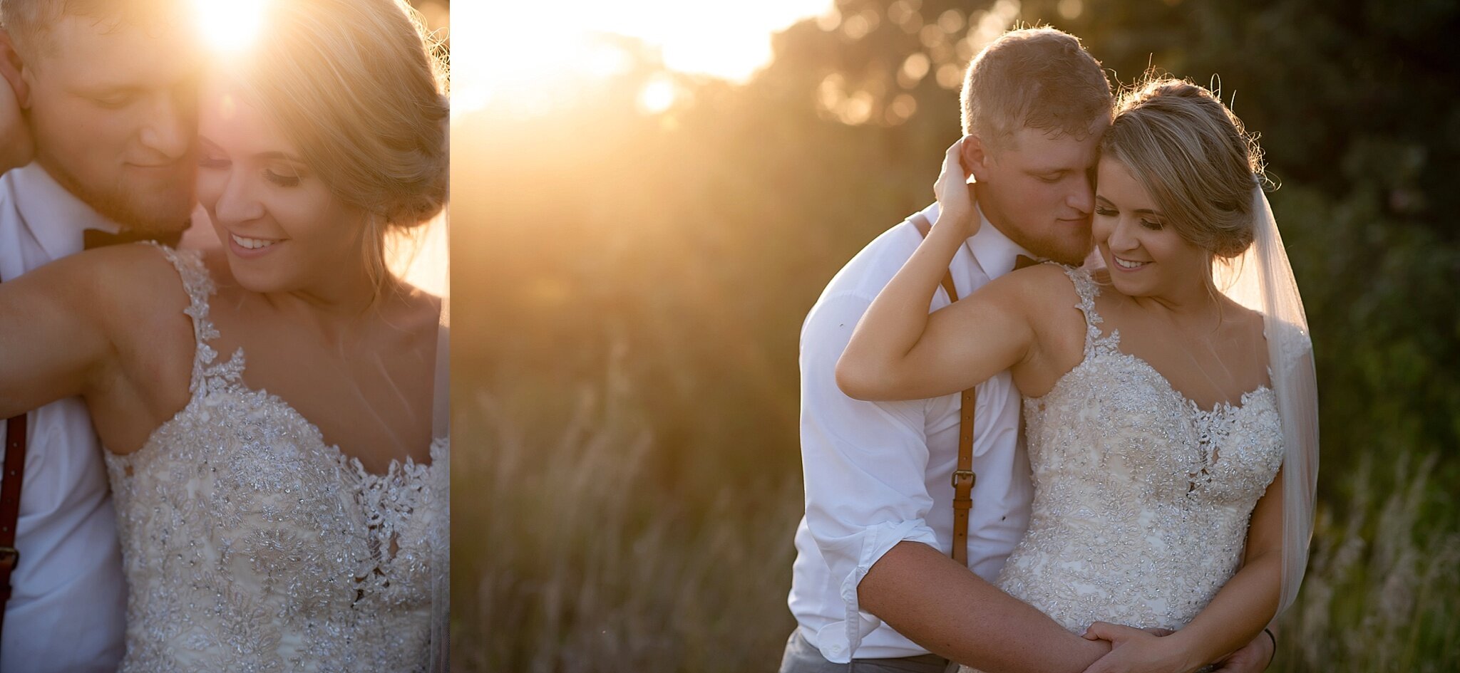 kate jones studios bride and groom sunset portrait wedding photographer