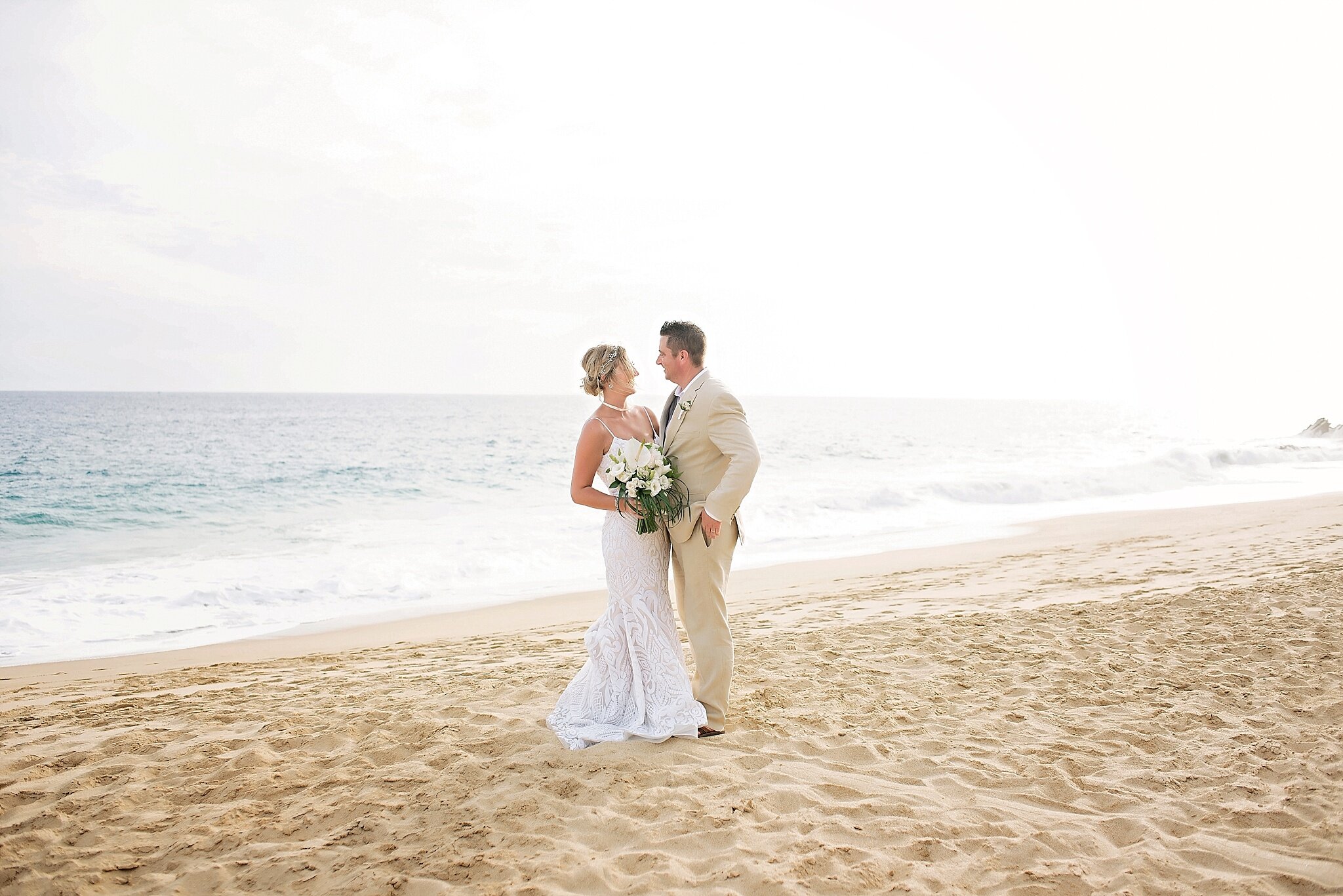 beach sunset portraits destination wedding cabo san lucas mexico