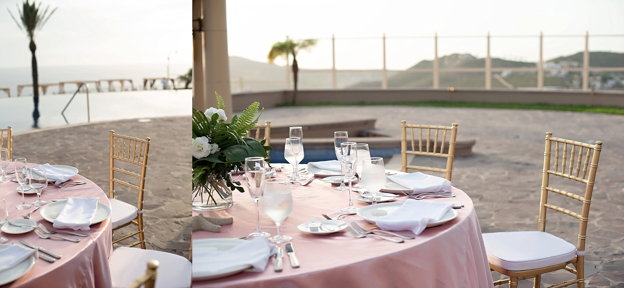 rooftop poolside wedding reception destination pueblo bonito sunset beach mexico