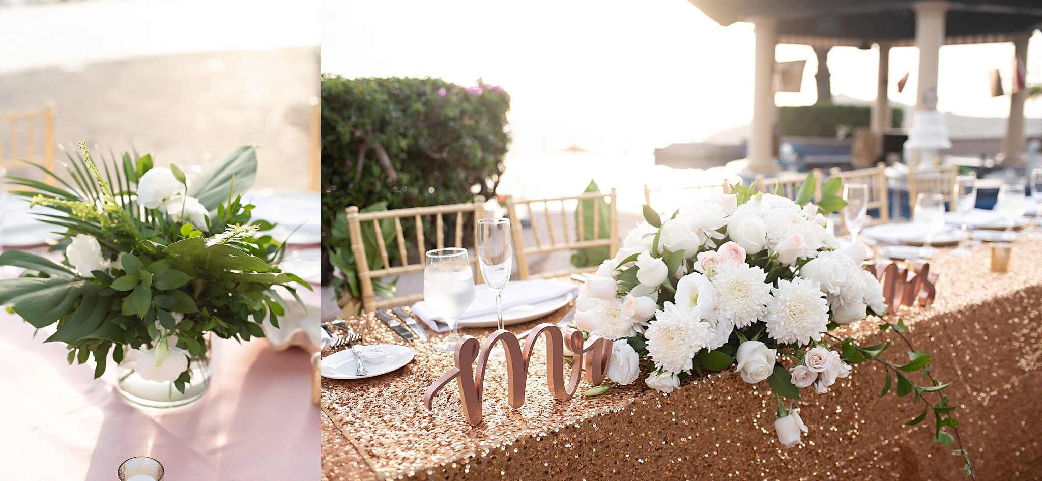head table rooftop poolside wedding reception destination pueblo bonito sunset beach mexico