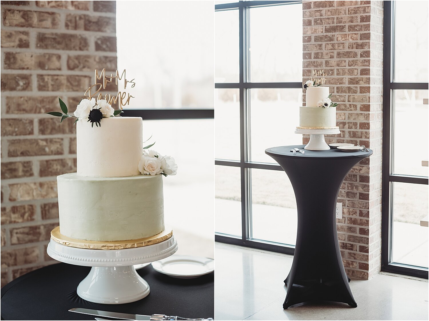 neutral wedding cake two tier formal wedding