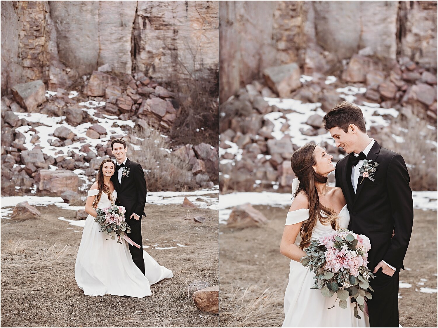 bride and groom at blue mounds state park luverne minnesota
