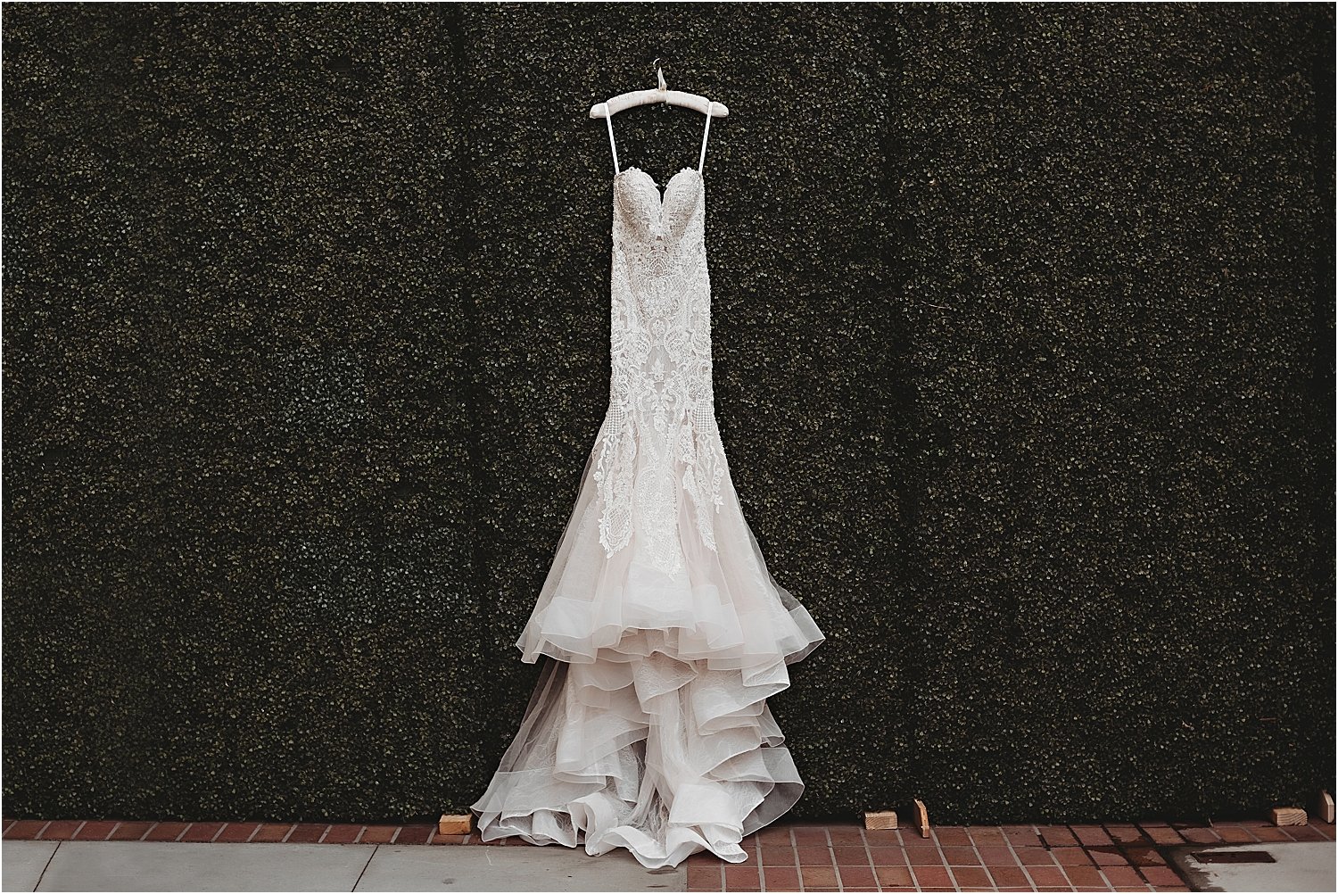 ellie stone wedding dress trumpet silhouette lace strapless